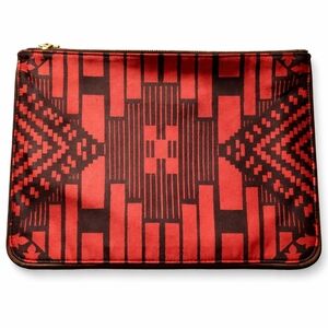Alexander McQueen Red & Black Geometric Zip Pouch